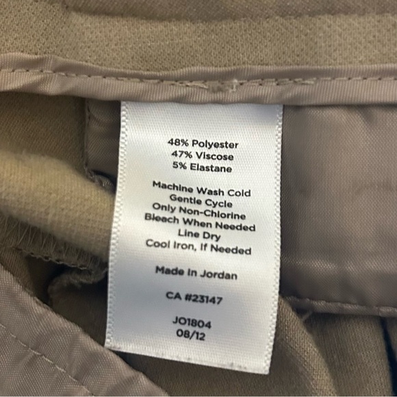 Talbots Curvy Straight Leg Pants Tan Camel Double Weave size 8 - Picture 5 of 12